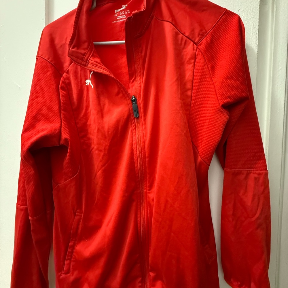 Puma Red Bomber Jacket Lightweight Athletic Design